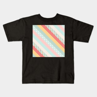 Easter Bunny and Easter Egg Striped Pattern Kids T-Shirt